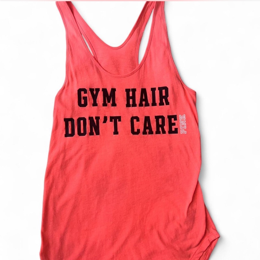 PINK Victoria's Secret Gym Hair Don’t Care Graphic Tank Top Super soft